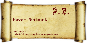Hevér Norbert névjegykártya